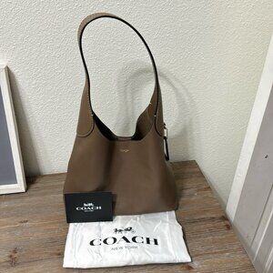 🍵Coach Brooklyn 28 Large Dark Stone Leather Hobo New